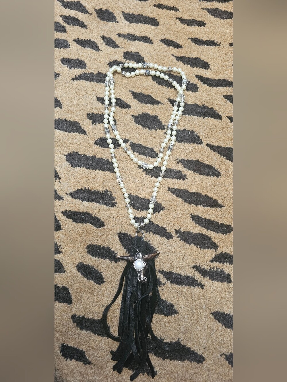 Art By Amy Bull And Pearl Necklace